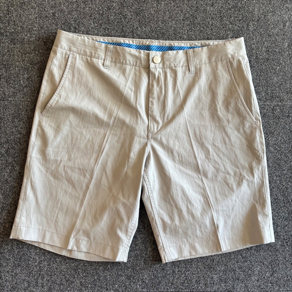Bonobos Golf Mens Gray Performance Shorts Size 35 10 Inch Inseam Flat Front